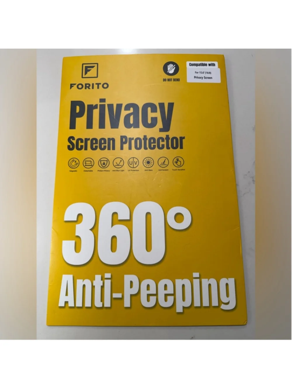 NEW FORITO 15.6” Laptop Privacy Screen Protector 360° AntiPeeping & Glare Shield